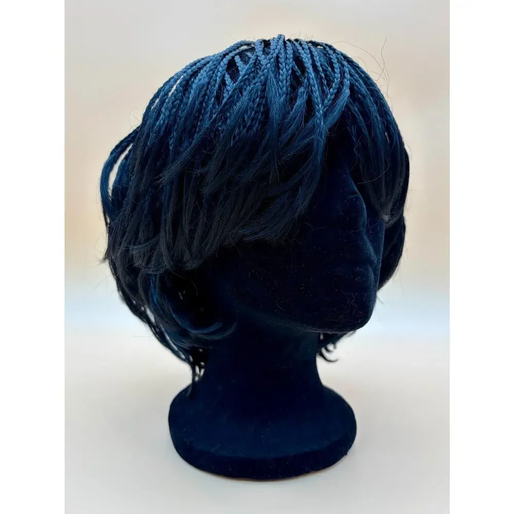 Black Braided Wig Short Bob Synthetic Hair Cosplay Halloween Costume Adult